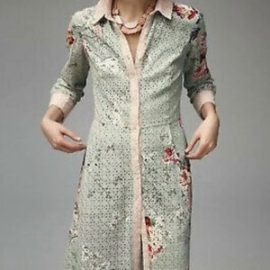 Anthropologie Varun Bahl eyelet shirt dress